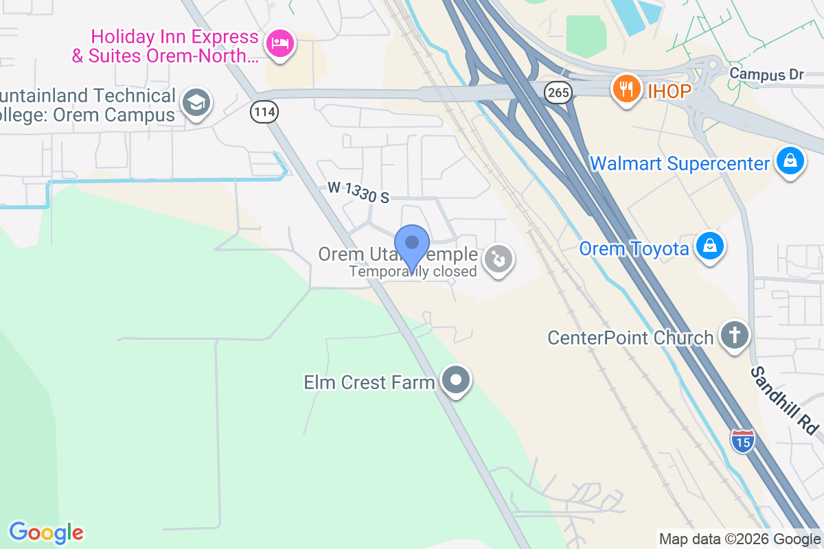 Map showing location of Mountain Peak Manor at 1471 S Geneva Rd